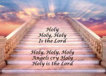 Angels sing holy holy holy