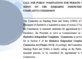CALL FOR PUBLIC NOMINATIONS TO SERVE ON THE ZICC