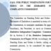 CALL FOR PUBLIC NOMINATIONS TO SERVE ON THE ZICC