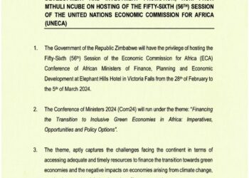 “Minister Mthuli Ncube Announces Zimbabwe’s Host Role for the 56th UNECA Session”