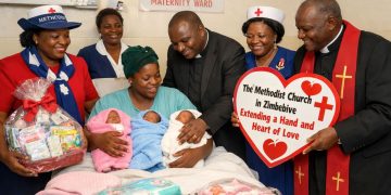 The Methodist Church in Zimbabwe extend a hand and heart of love to triplets in Rusape Hospital