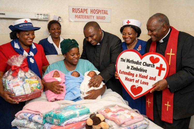 The Methodist Church in Zimbabwe extend a hand and heart of love to triplets in Rusape Hospital