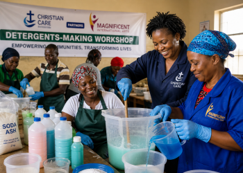 Christian Care partners Magnificent International Arts in detergents-making workshop
